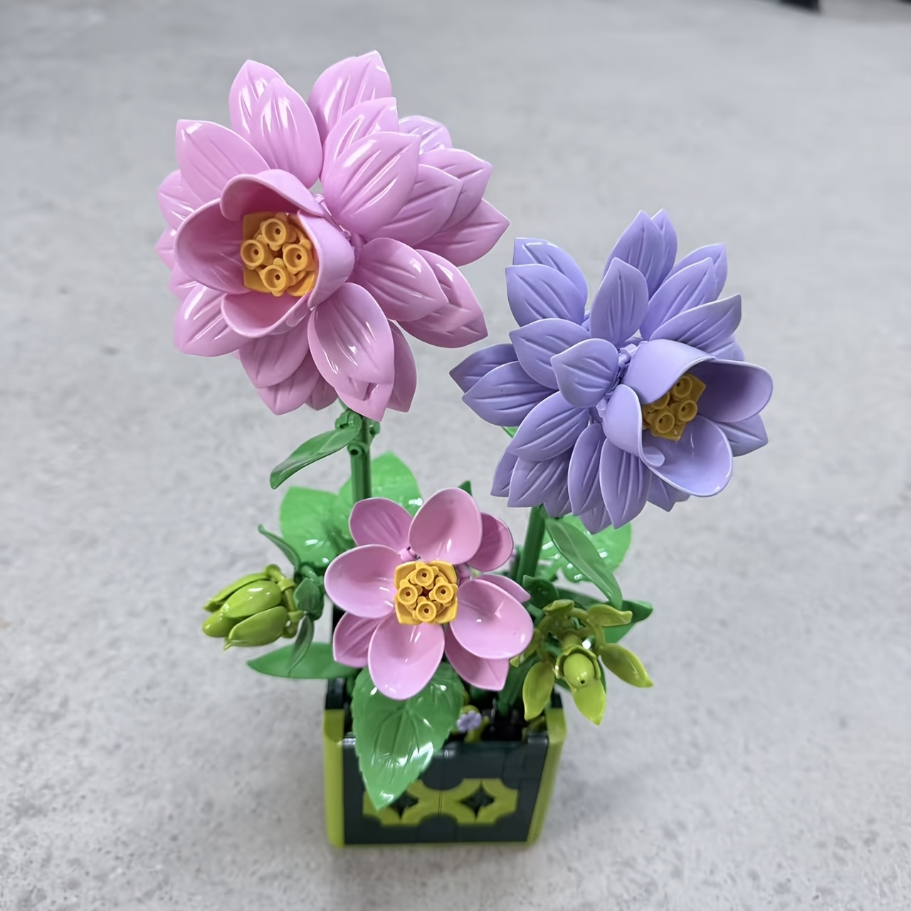 Creative Dahlia Potted Plant Building Block Set